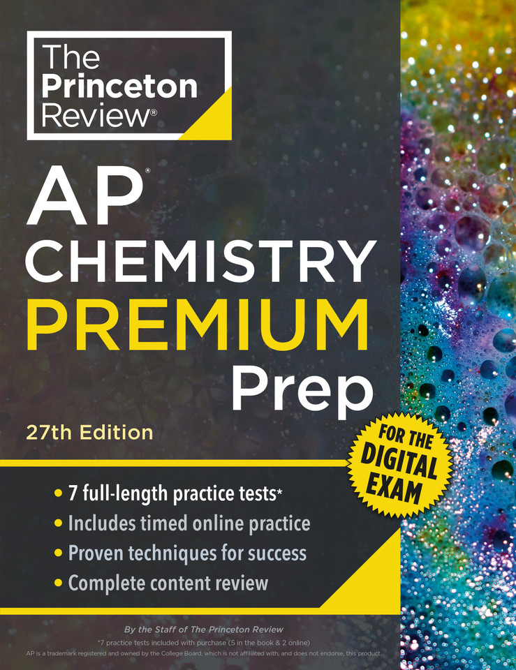 Princeton Review AP Chemistry Premium Prep, 27th Edition: 7 Practice Tests + Digital Practice Online + Content Review (College Test Preparation) book cover by The Princeton Review