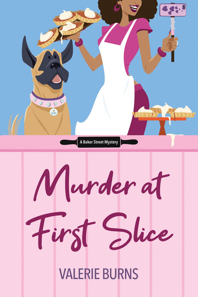 Murder at First Slice (A Baker Street Mystery) book cover by Valerie Burns