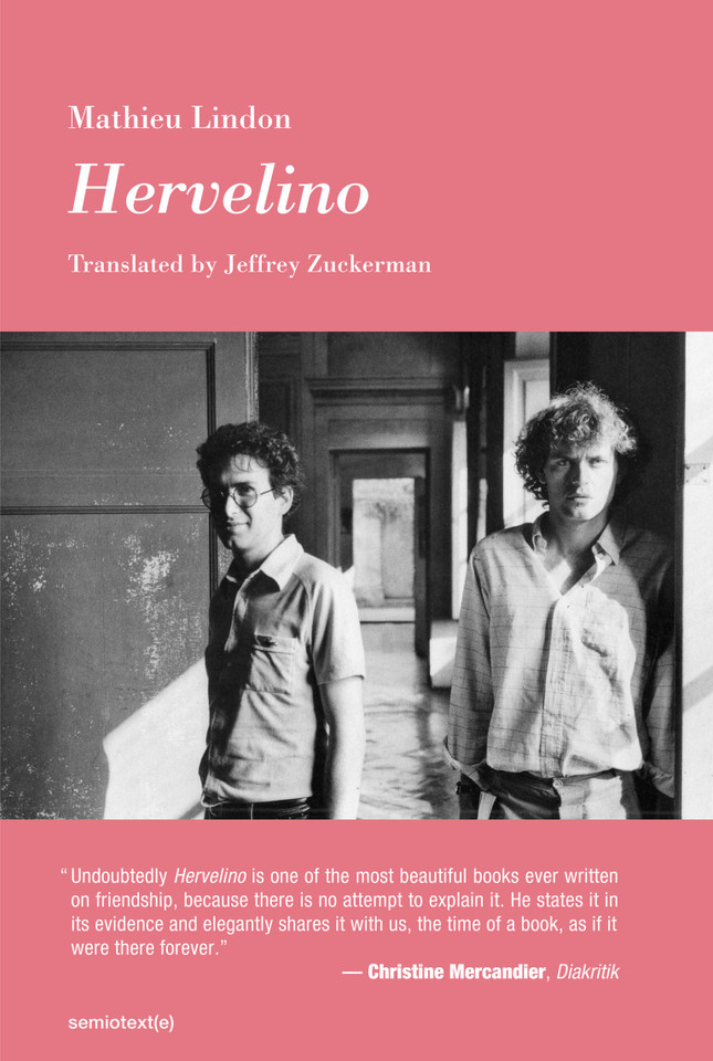 Hervelino (Semiotext(e) / Native Agents) book cover by Mathieu Lindon