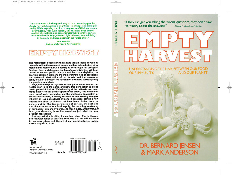 Empty Harvest: Understanding the Link Between Our Food, Our Immunity, and Our Planet book cover by Dr. Bernard Jensen