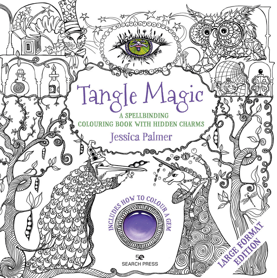 Tangle Magic - Large Format Edition: A spellbinding colouring book with hidden charms book cover by Jessica Palmer