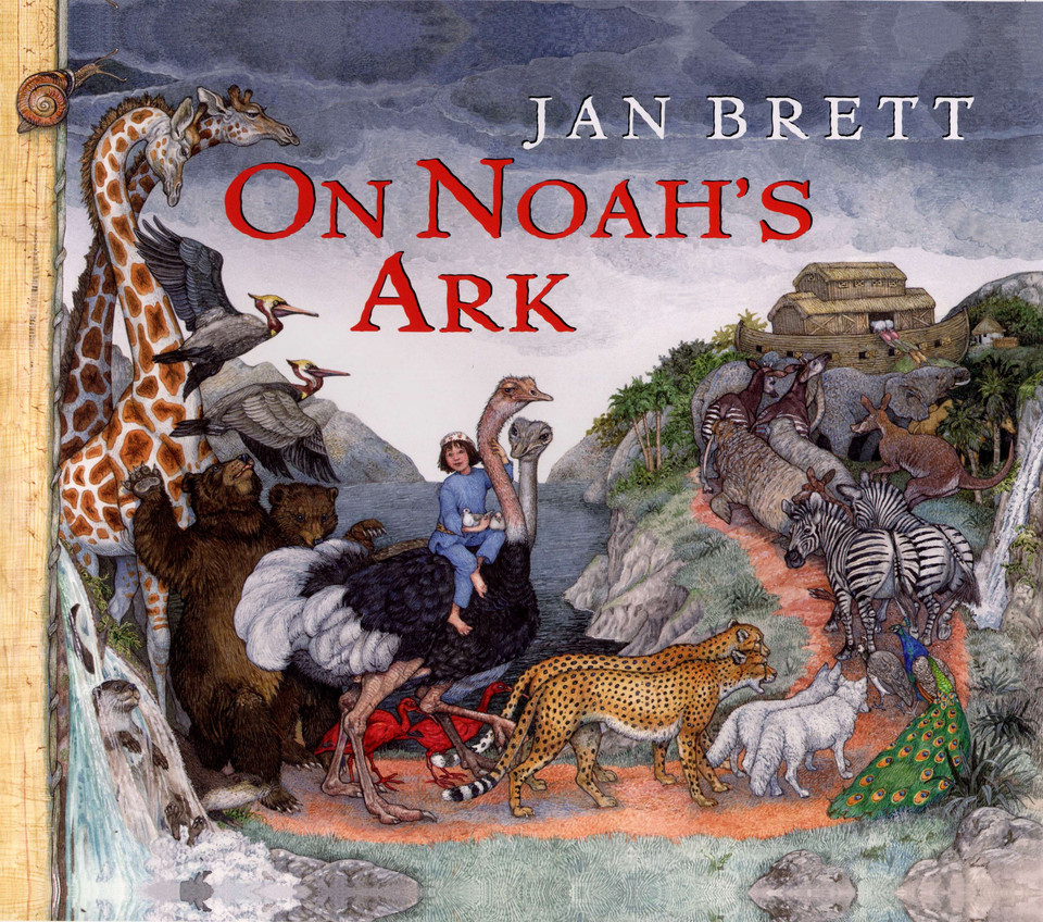 On Noah's Ark book cover by Jan Brett
