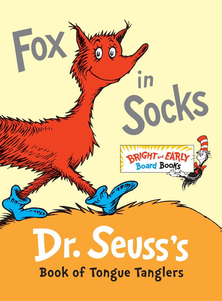 Fox in Socks: Dr. Seuss's Book of Tongue Tanglers (Bright & Early Board Books) book cover by Dr. Seuss