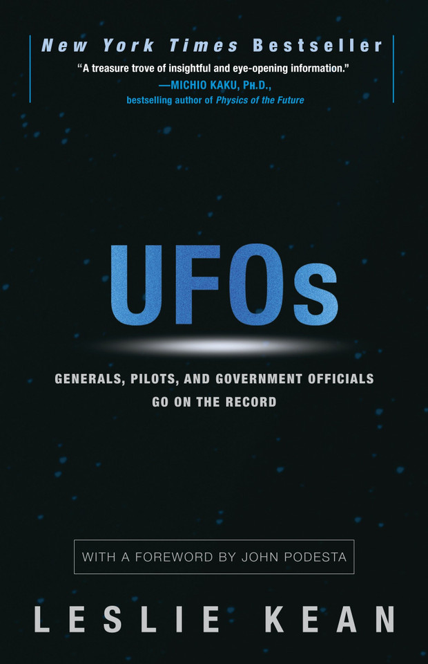 UFOs: Generals, Pilots, and Government Officials Go on the Record book cover by Leslie Kean