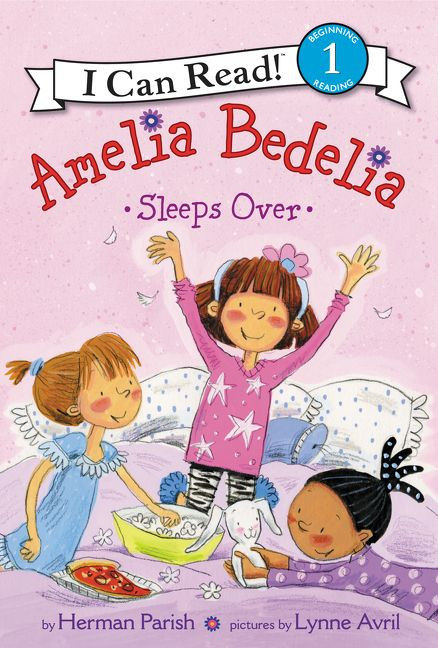 Amelia Bedelia Sleeps Over (I Can Read Level 1) book cover by Herman Parish