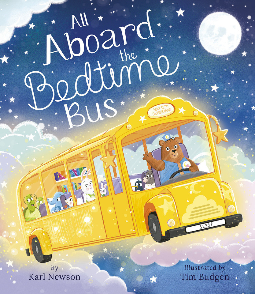 All Aboard the Bedtime Bus book cover by Karl Newson