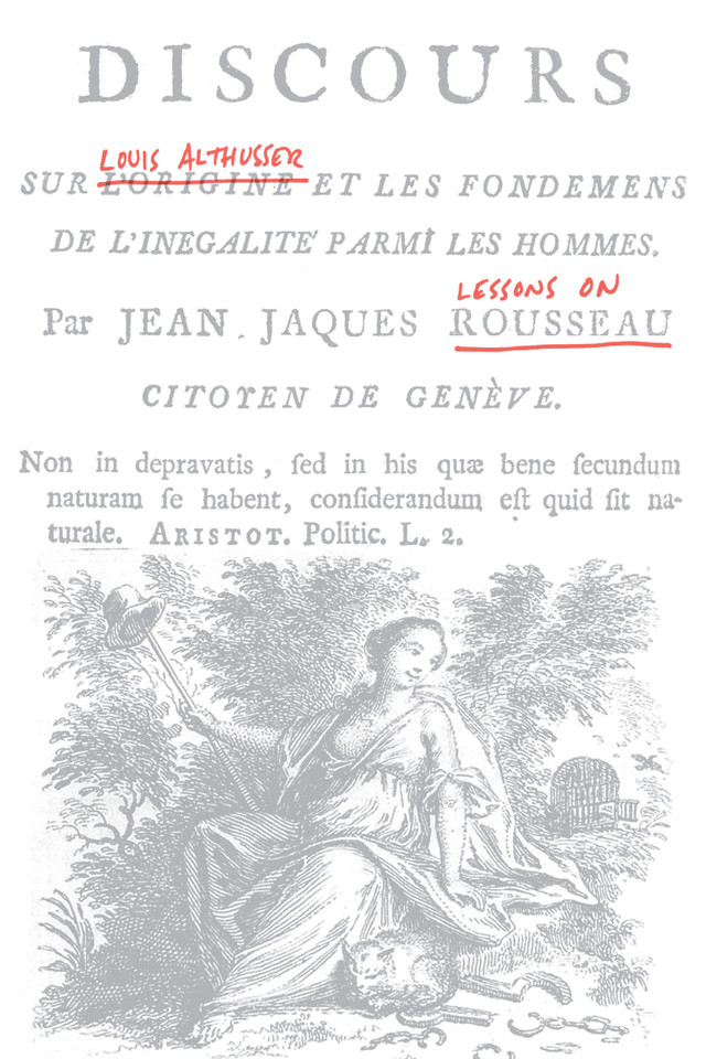 Lessons on Rousseau book cover by Louis Althusser