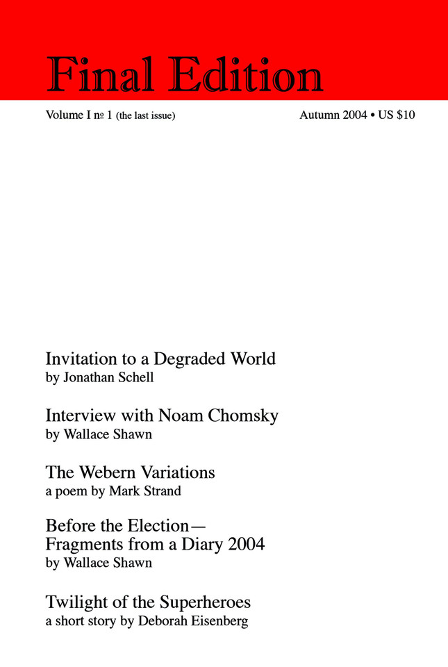 Final Edition book cover by Wallace Shawn