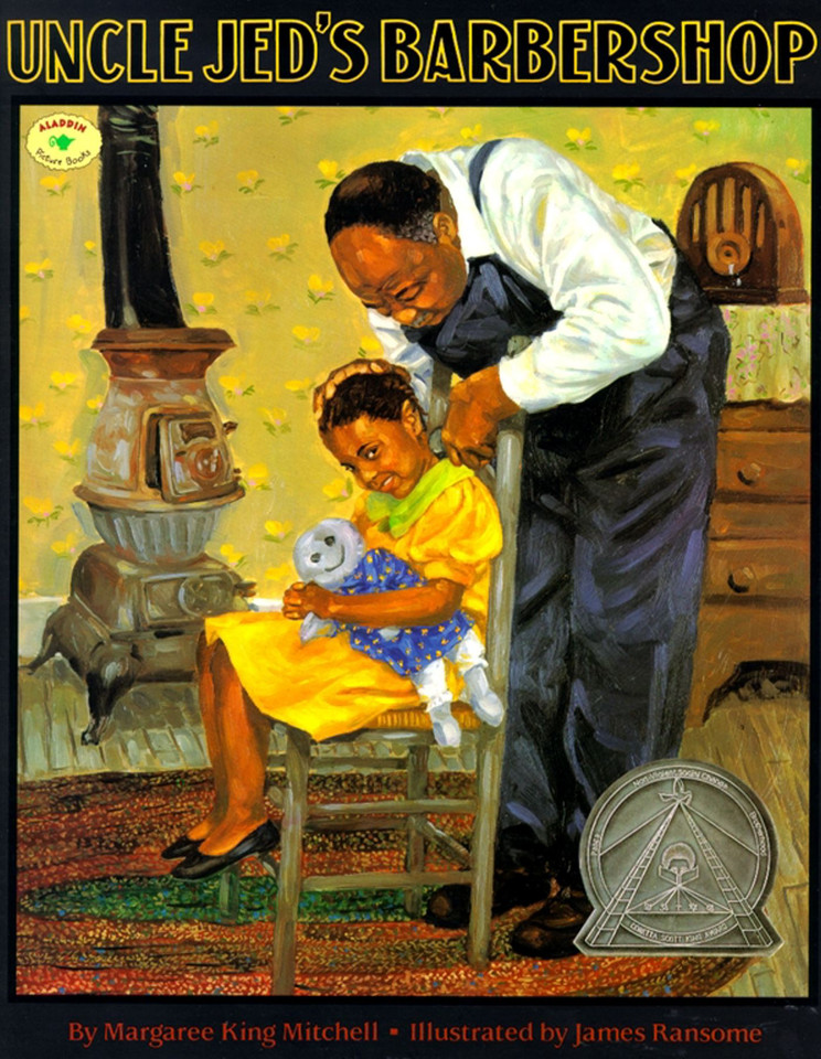 Uncle Jed's Barbershop book cover by Margaree King Mitchell