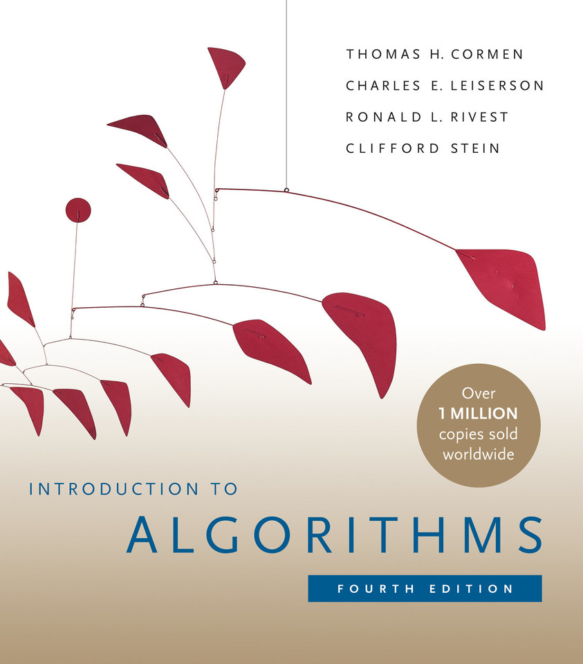 Introduction to Algorithms, fourth edition book cover by Thomas H. Cormen, Charles E. Leiserson, Ronald L. Rivest, Clifford Stein