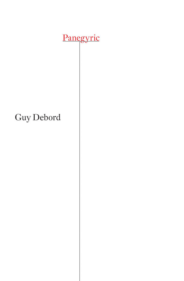 Panegyric (Radical Thinkers) book cover by Guy Debord