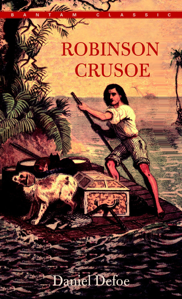 Robinson Crusoe book cover by Daniel Defoe