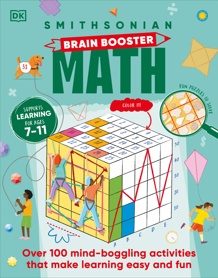 Brain Boost Math: Explore the Magic of Numbers with Over 100 Great Activities and Puzzles (DK Brain Booster) book cover by DK