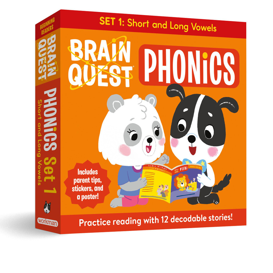 Brain Quest Phonics Readers: Set 1: 12 Decodable Readers: Short and Long Vowels (Brain Quest Phonics Readers Boxed Sets #1) book cover by Workman Publishing