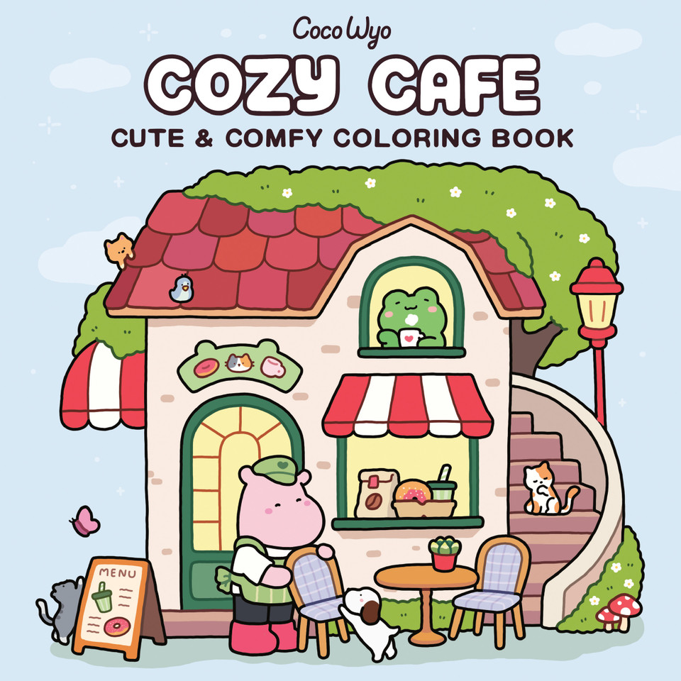 Cozy Cafe: Coloring Book for Adults and Kids (Cozy Spaces Coloring) book cover by Coco Wyo