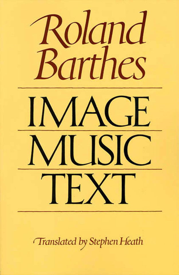 Image-Music-Text book cover by Roland Barthes