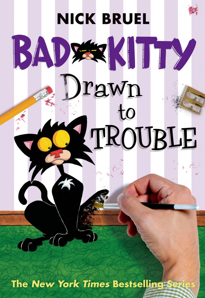 Bad Kitty Drawn to Trouble (classic black-and-white edition) (Bad Kitty) book cover by Nick Bruel
