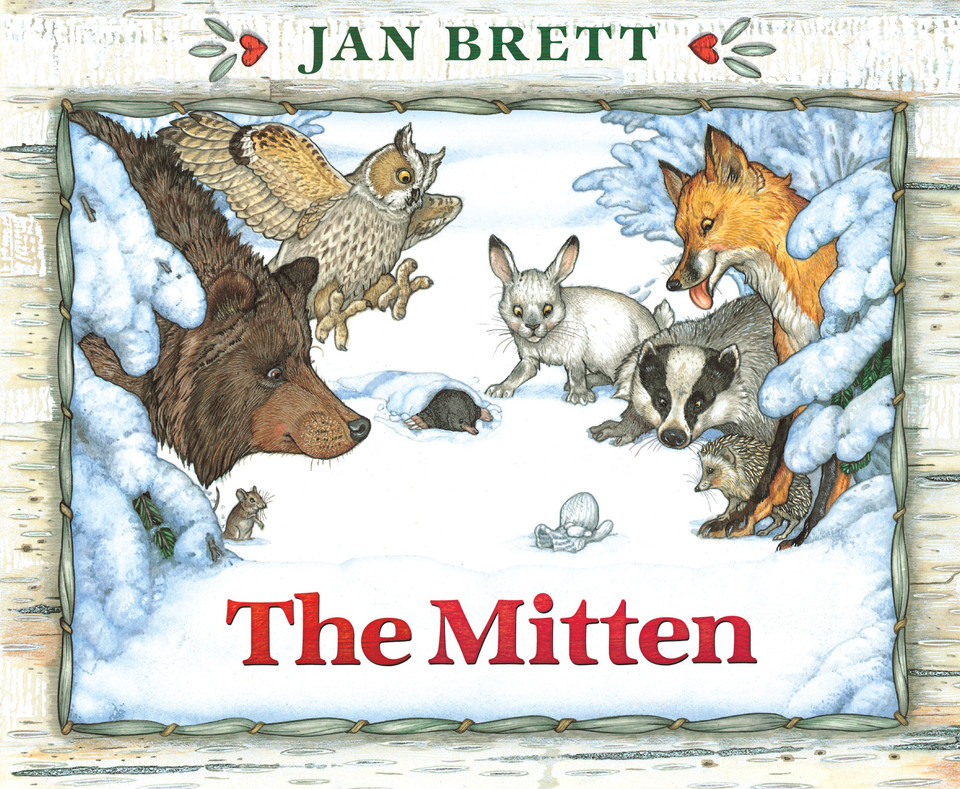The Mitten book cover by Jan Brett