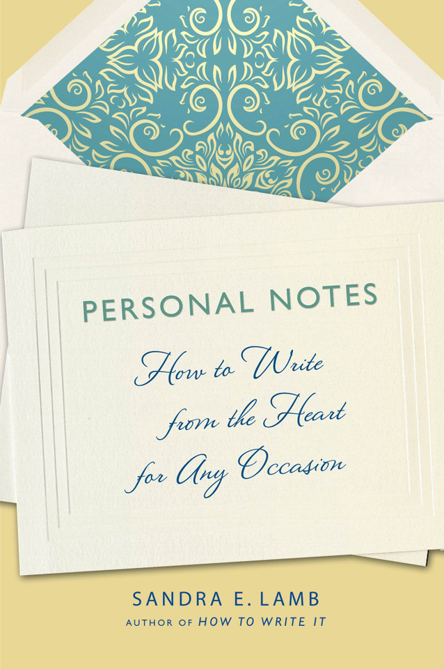 Personal Notes: How to Write from the Heart for Any Occasion book cover by Sandra E. Lamb