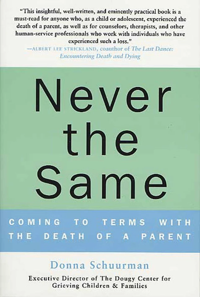 Never the Same: Coming to Terms with the Death of a Parent book cover by Donna Schuurman