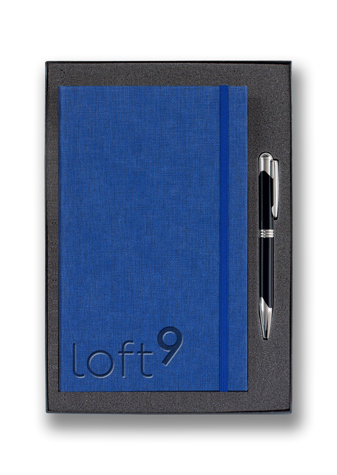 Medium Banded Linen Journal Gift Set