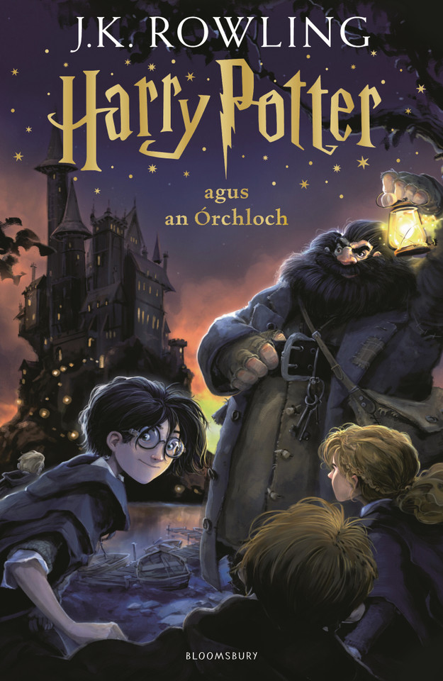 Harry Potter and the Philosopher's Stone (Irish) book cover by J.K. Rowling