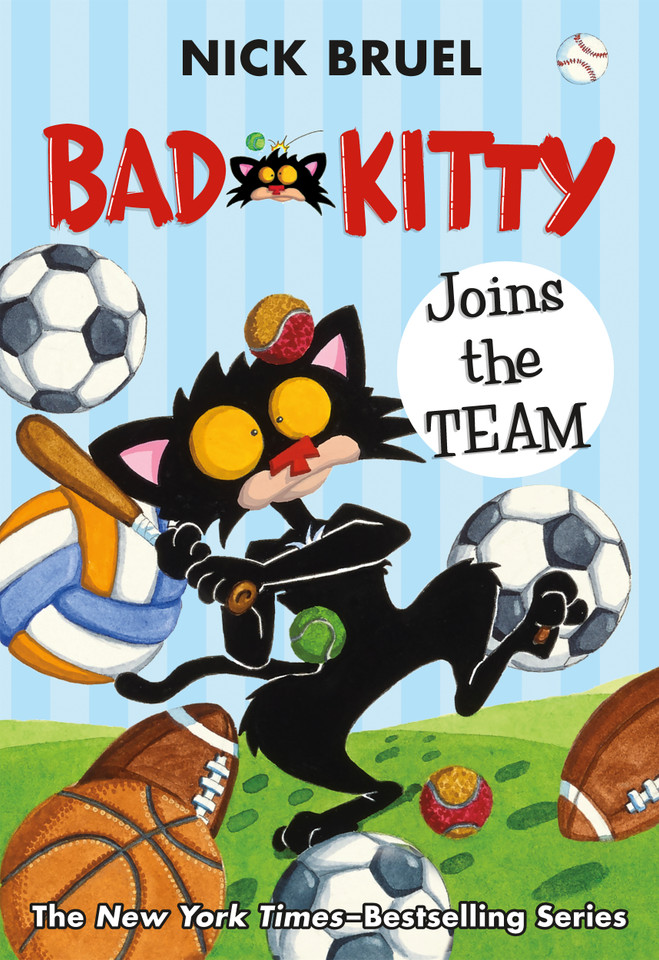 Bad Kitty Joins the Team (paperback black-and-white edition) (Bad Kitty) book cover by Nick Bruel