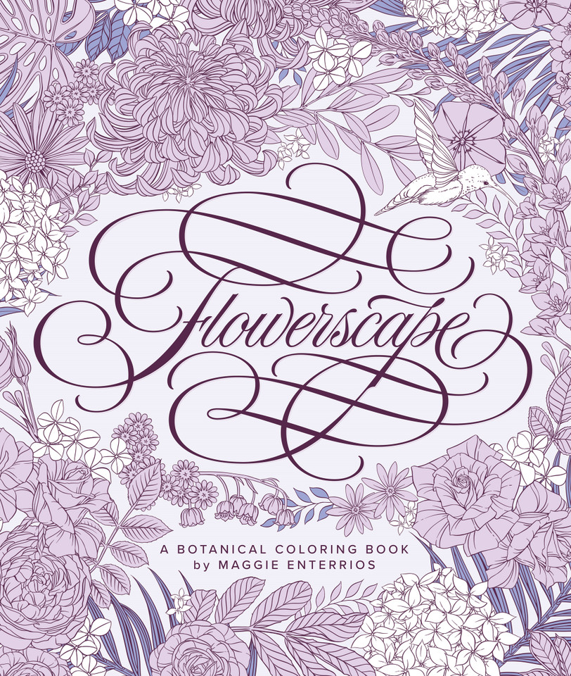 Flowerscape: A Botanical Coloring Book book cover by Maggie Enterrios