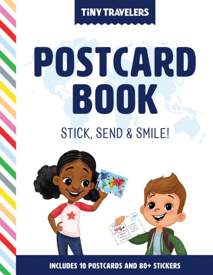 Tiny Travelers Postcard Book: Stick, Send & Smile! (Tiny Travelers) book cover by Steven Wolfe Pereira, Susie Jaramillo