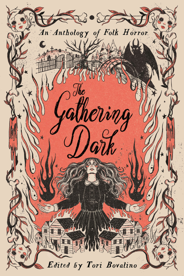 Gathering Dark, The: An Anthology of Folk Horror book cover by Erica Waters, Chloe Gong, Tori Bovalino, Hannah Whitten, Allison Saft, Olivia Chadha, Courtney Gould, Aden Polydoros, Shakira Toussaint, Alex Brown