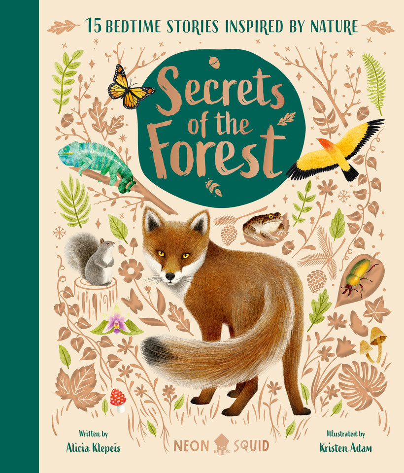 Secrets of the Forest: 15 Bedtime Stories Inspired by Nature (Nature Bedtime Stories) book cover by Alicia Klepeis, Neon Squid