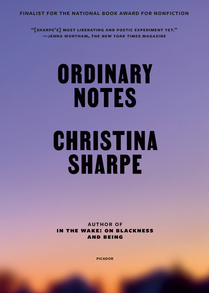 Ordinary Notes book cover by Christina Sharpe