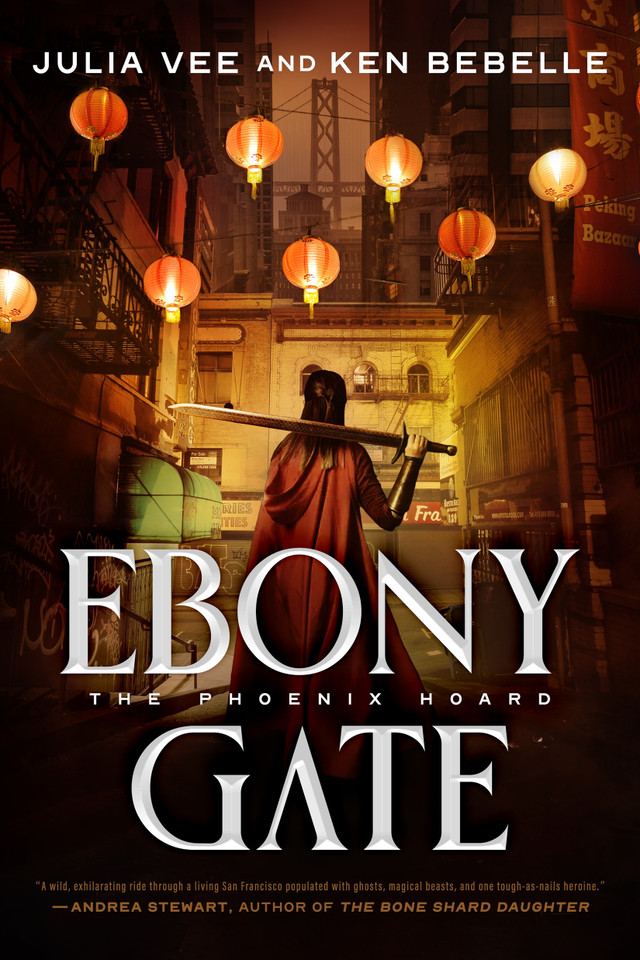 Ebony Gate: The Phoenix Hoard book cover by Julia Vee, Ken Bebelle