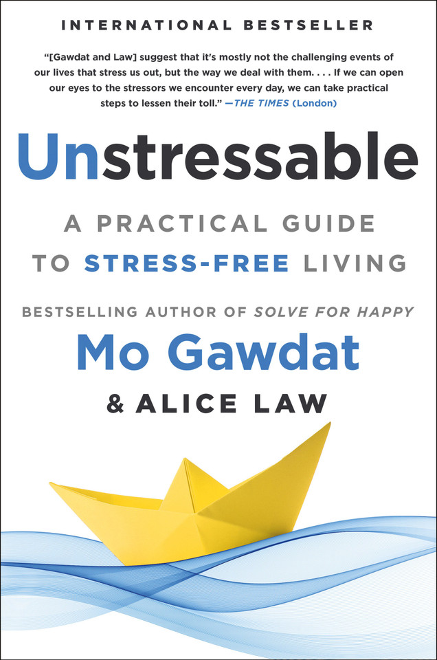Unstressable: A Practical Guide to Stress-Free Living book cover by Mo Gawdat, Egypt, Alice Law