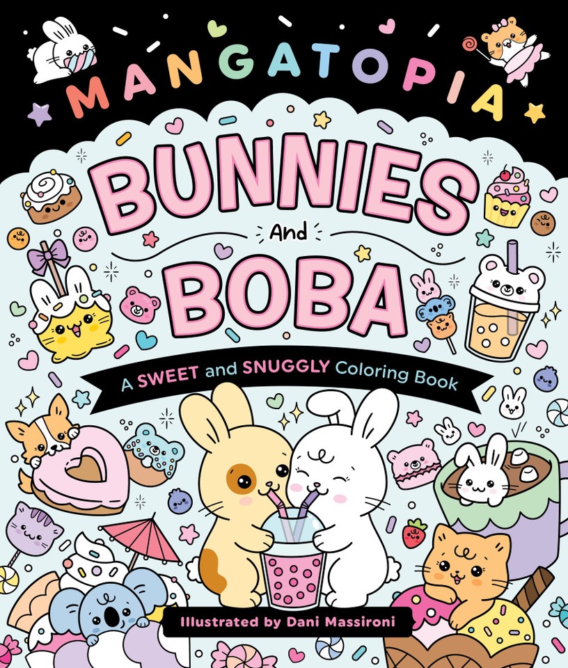 Mangatopia: Bunnies and Boba: A Sweet and Snuggly Coloring Book book cover by Daniela Massironi
