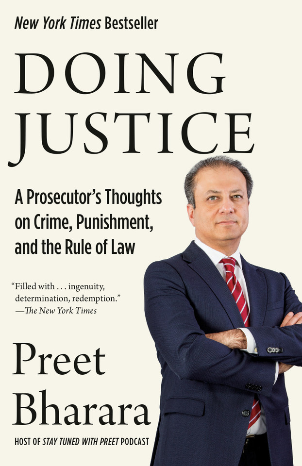 Doing Justice: A Prosecutor's Thoughts on Crime, Punishment, and the Rule of Law book cover by Preet Bharara