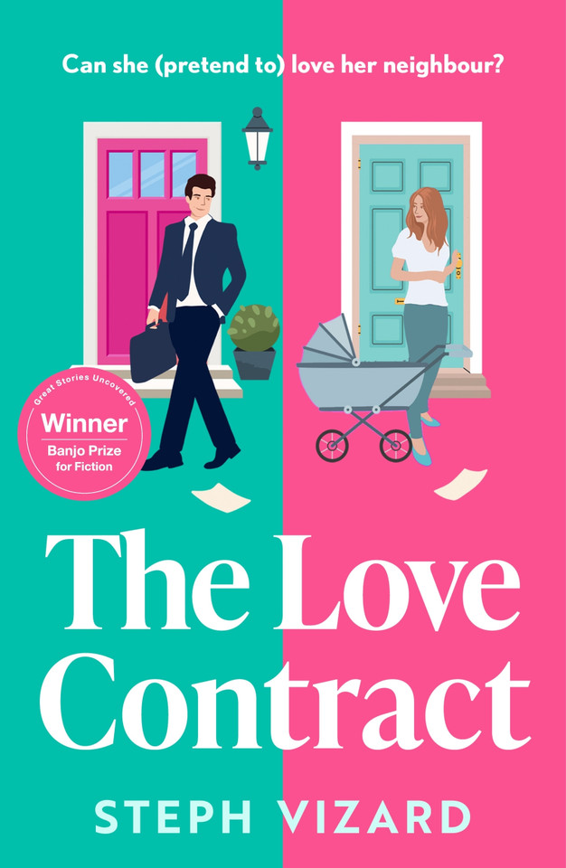 The Love Contract: An award-winning rom-com, perfect for fans of fake dating and enemies-to-lovers book cover by Steph Vizard