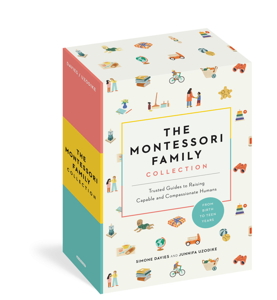 The Montessori Family Collection (Boxed Set): Trusted Guides to Raising Capable and Compassionate Humans (The Parents' Guide to Montessori) book cover by Simone Davies, Junnifa Uzodike