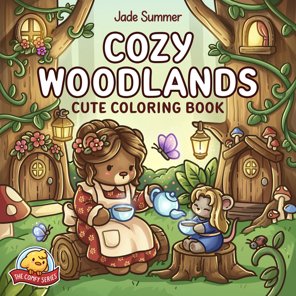 Cozy Woodlands: Cute Coloring Book (The Comfy Series) book cover by Jade Summer