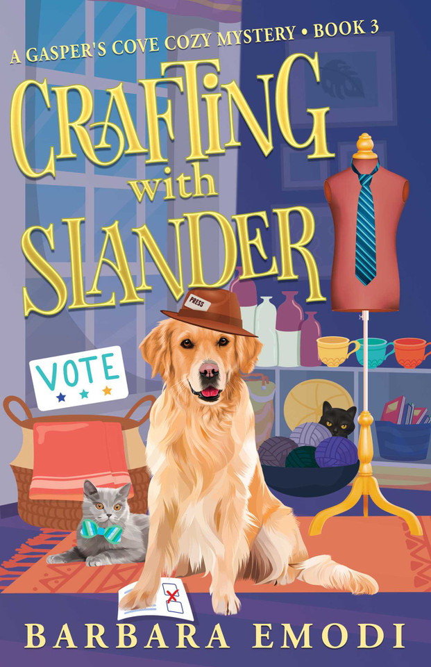 Crafting with Slander: A Gasper's Cove Cozy Mystery, Book 3 (Gasper's Cove Myster) book cover by Barbara Emodi