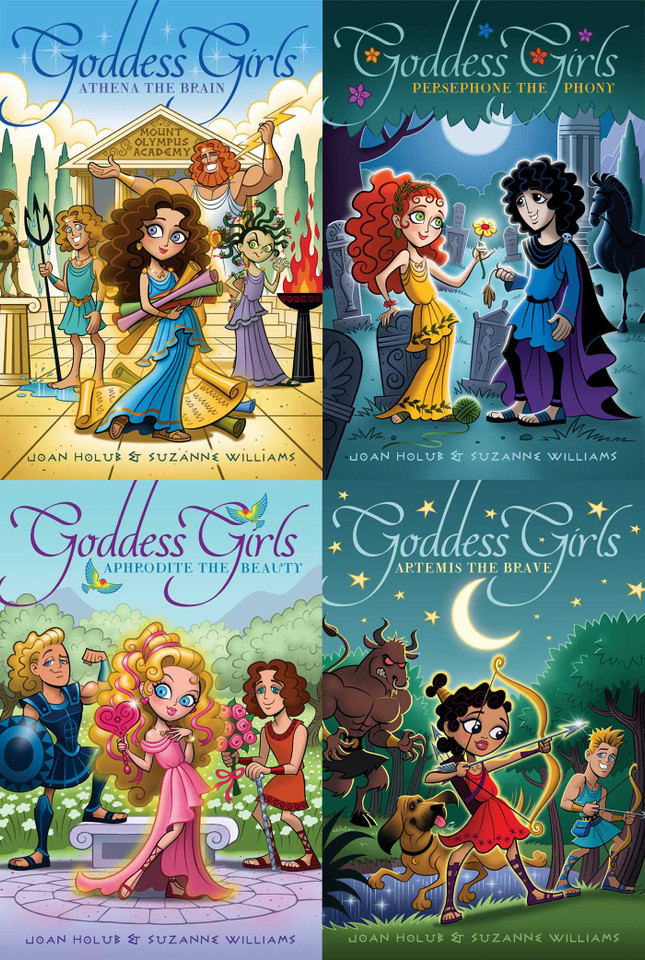 Goddess Girls Magical Collected Set: Athena the Brain; Persephone the Phony; Aphrodite the Beauty; Artemis the Brave (Goddess Girls) book cover by Joan Holub, Suzanne Williams