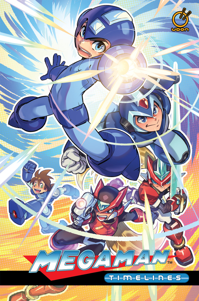 Mega Man Timelines Volume 1 book cover by Tavis Maiden, Daniel Arseneault, Ian Flynn, Matt Moylan, David Oxford