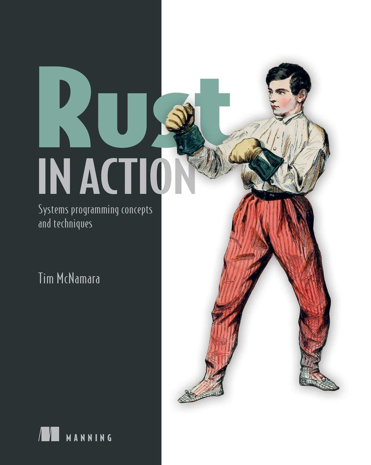 Rust in Action (In Action) book cover by Tim McNamara