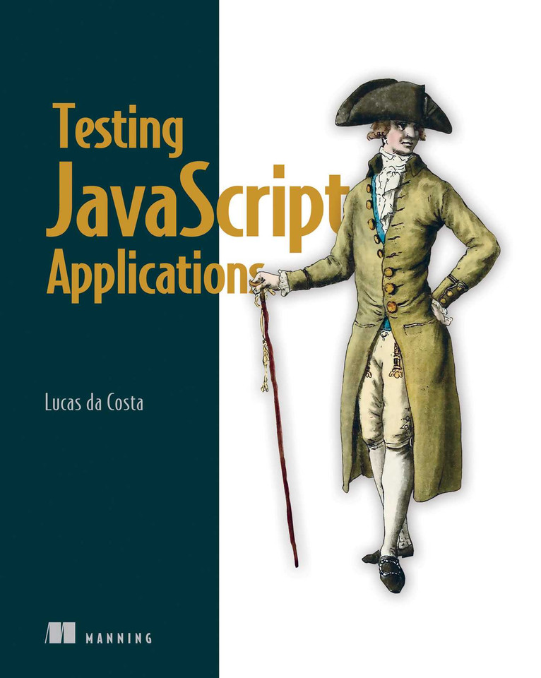 Testing JavaScript Applications book cover by Lucas da Costa