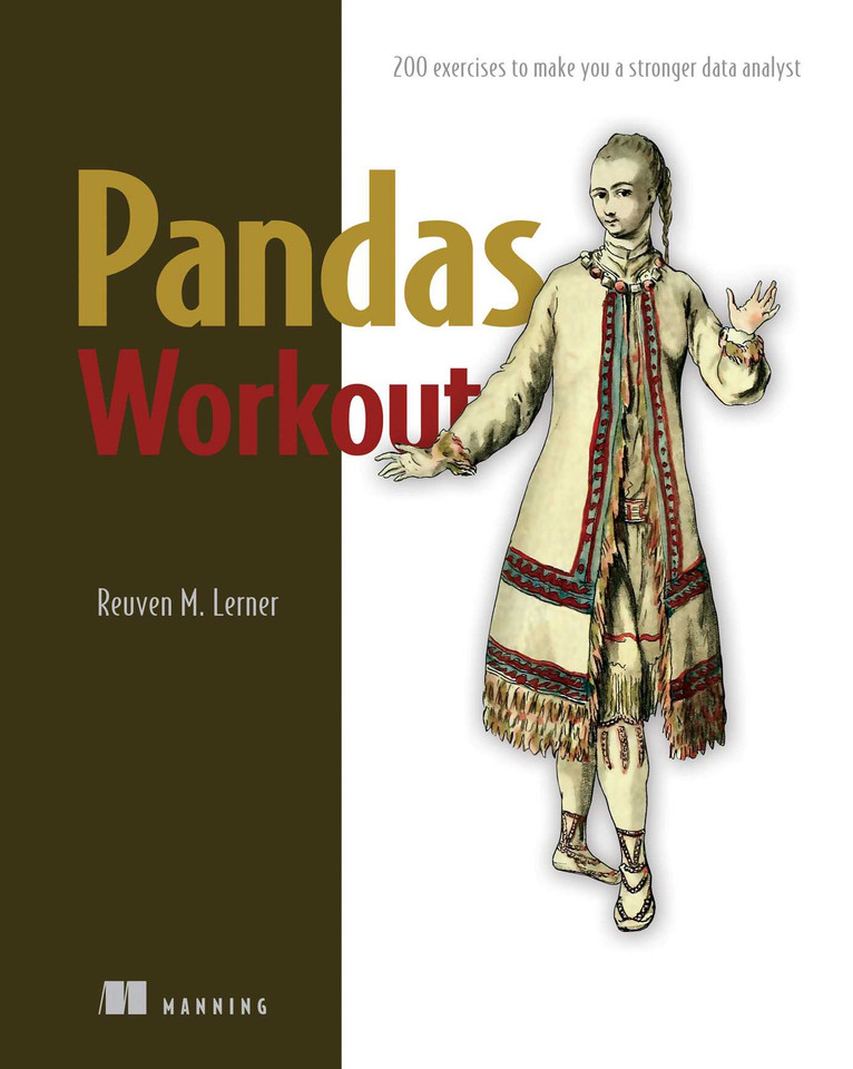Pandas Workout: 200 exercises to make you a stronger data analyst book cover by Reuven Lerner