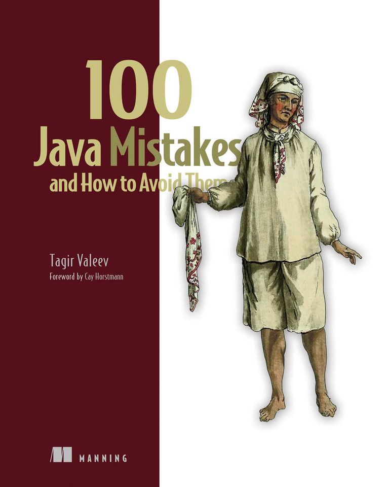 100 Java Mistakes and How to Avoid Them book cover by Tagir Valeev