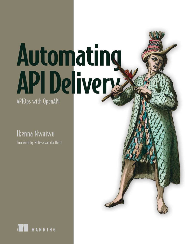 Automating API Delivery: APIOps with OpenAPI book cover by Ikenna Nwaiwu