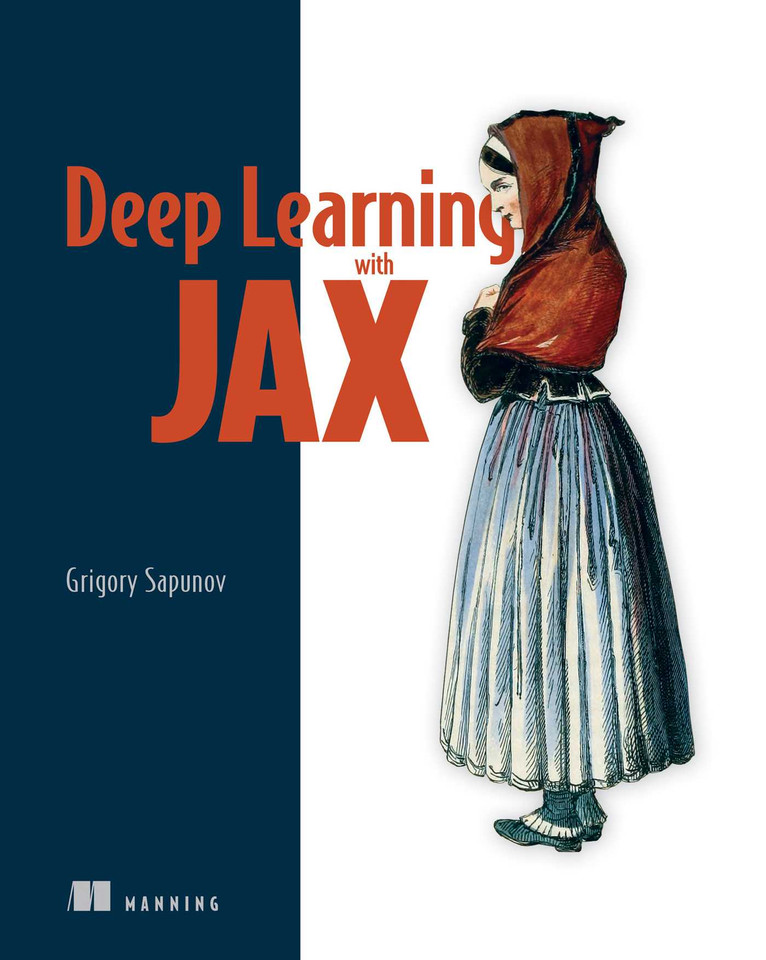 Deep Learning with JAX book cover by Grigory Sapunov