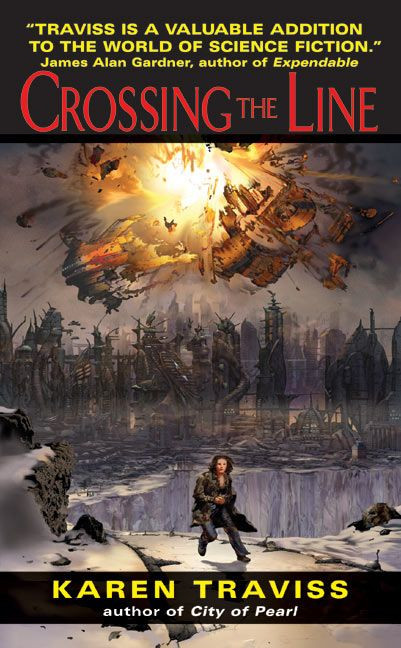 Crossing the Line book cover by Karen Traviss