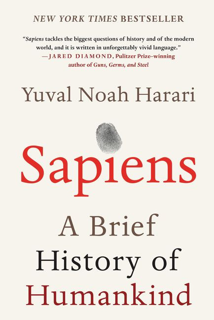 Sapiens: A Brief History of Humankind book cover by Yuval Noah Harari
